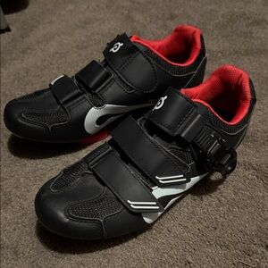 Peloton Black and Red Athletic Shoes